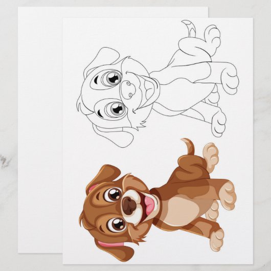 Schattigee hondenkleurplaat (Voorkant / Achterkant)