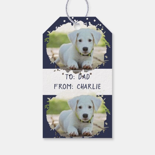 Schattigee Hondenliefhebbers Gepersonaliseerd Foto Cadeaulabel (Achterkant)