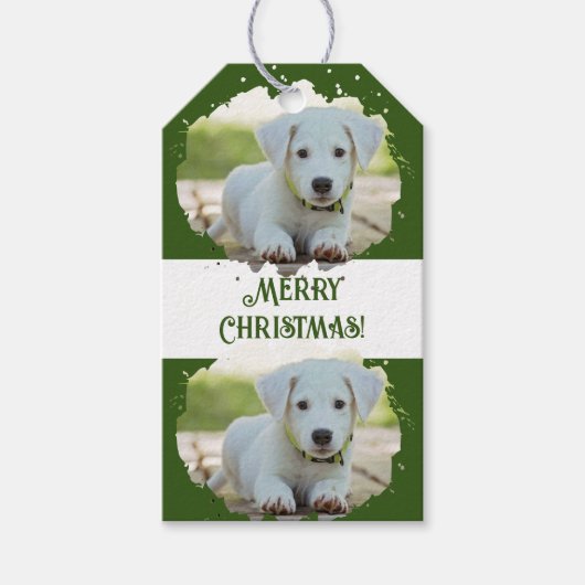 Schattigee Hondenliefhebbers Gepersonaliseerde fot Cadeaulabel (Voorkant)