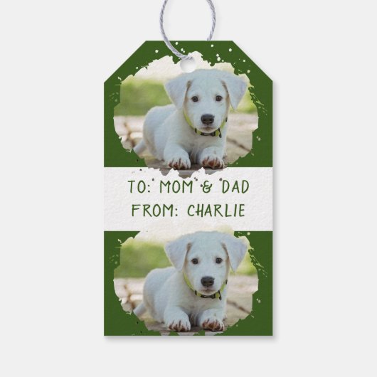 Schattigee Hondenliefhebbers Gepersonaliseerde fot Cadeaulabel (Achterkant)