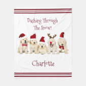 Schattigee Hondenliefhebbers Kerstdeken met naam Fleece Deken (Voorkant)