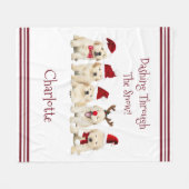 Schattigee Hondenliefhebbers Kerstdeken met naam Fleece Deken (Voorkant (Horizontaal))