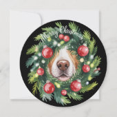 Schattigee Hondenneus Kerstkrans Hond Mama Hondenl Feestdagenkaart (Voorkant)