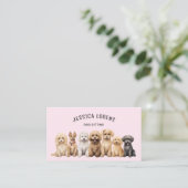 Schattigee hondenoppas, huisdierverzorger, dierena visitekaartje (Staand voorkant)