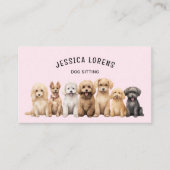 Schattigee hondenoppas, huisdierverzorger, dierena visitekaartje (Voorkant)
