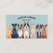 Schattigee hondenoppas, huisdierverzorger, dierena visitekaartje (Voorkant)
