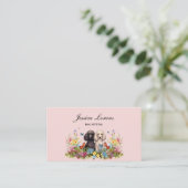 Schattigee hondenoppas, huisdierverzorger, dierena visitekaartje (Staand voorkant)