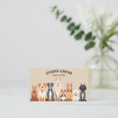 Schattigee hondenoppas, huisdierverzorger, dierena visitekaartje (Staand voorkant)