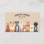 Schattigee hondenoppas, huisdierverzorger, dierena visitekaartje (Voorkant)