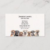 Schattigee hondenoppas, huisdierverzorger, dierena visitekaartje (Achterkant)