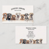 Schattigee hondenoppas, huisdierverzorger, dierena visitekaartje (Voorkant / Achterkant)