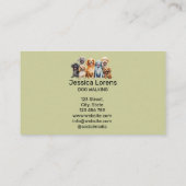 Schattigee hondenoppas, huisdierverzorger, dierena visitekaartje (Achterkant)