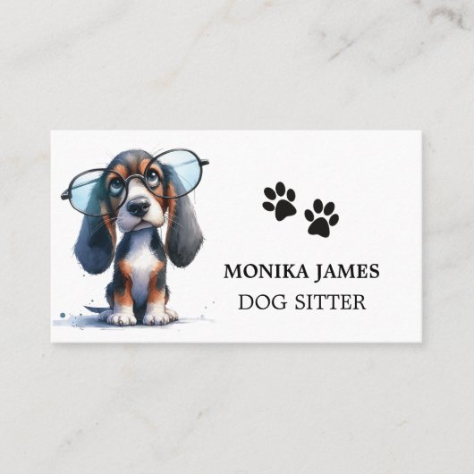 Schattigee hondenoppas visitekaartje (Voorkant)
