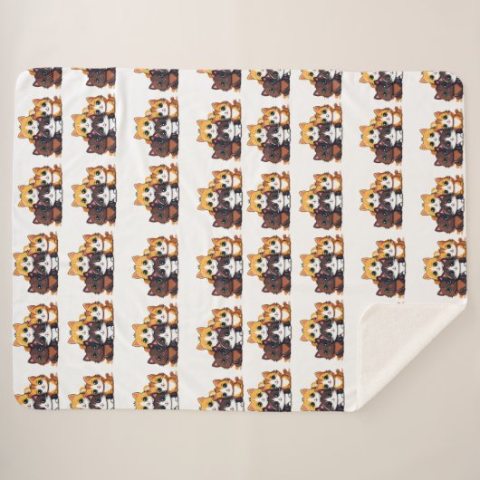 Schattigee hondenpatroondeken sherpa deken (Voorkant (horizontaal))