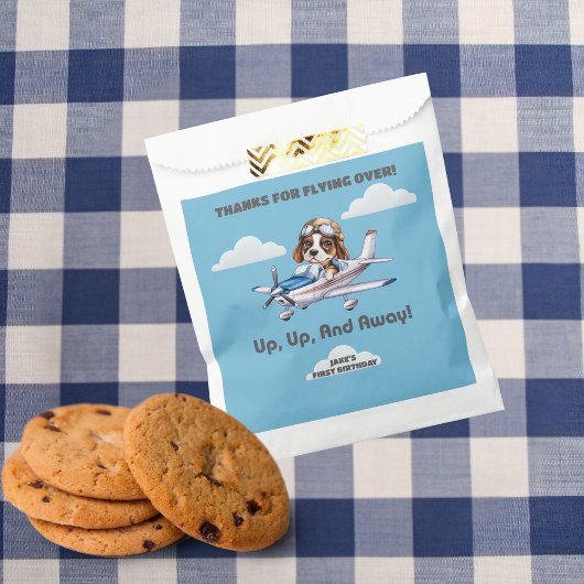 Schattigee hondenpiloot & Cessna-vliegtuig, reizen Bedankzakje