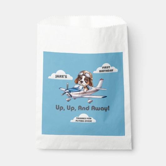 Schattigee hondenpiloot & Cessna-vliegtuig, reizen Bedankzakje (Voorkant)