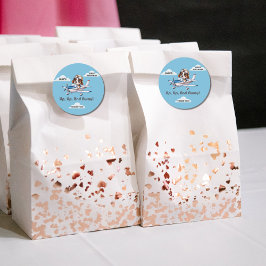 Schattigee hondenpiloot & Cessna-vliegtuig, reizen Ronde Sticker