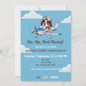 Schattigee hondenpiloot vliegtuigwolken, reizen ee kaart (Voorkant)