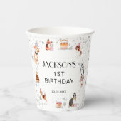 Schattigee hondenpoot-party verjaardag papieren bekers (Voorkant)