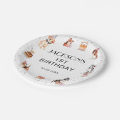 Schattigee hondenpoot-party verjaardag papieren bordje (Gekanteld)