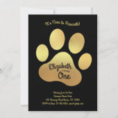 Schattigee Hondenpoot Print Kinder 1e Verjaardag G Kaart (Voorkant)