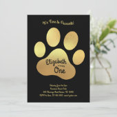 Schattigee Hondenpoot Print Kinder 1e Verjaardag G Kaart (Staand voorkant)