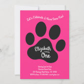 Schattigee Hondenpoot Print Kinder 1e Verjaardagsf Kaart (Voorkant)