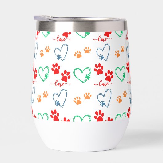 Schattigee HONDENPOOTPRENTEN en LIEFDESHARTEN (Rechts)