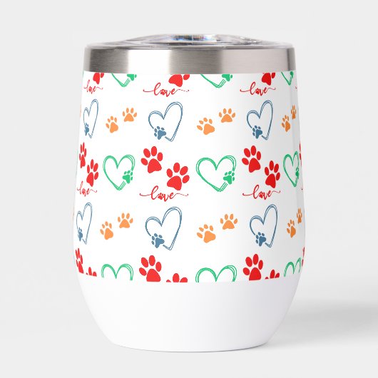 Schattigee HONDENPOOTPRENTEN en LIEFDESHARTEN (Voorkant)