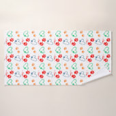Schattigee HONDENPOOTPRENTEN en LIEFDESHARTEN Badhanddoek (Badhanddoek)