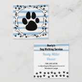 Schattigee Hondenpoten Botten Pet Service Vierkante Visitekaartje (Voorkant / Achterkant)
