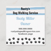 Schattigee Hondenpoten Botten Pet Service Vierkante Visitekaartje (Achterkant)