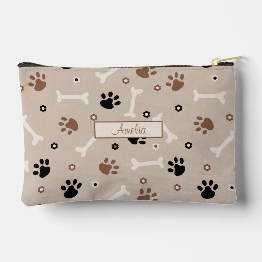 Schattigee hondenpoten en botten patroon en aangep etui (Achterkant)