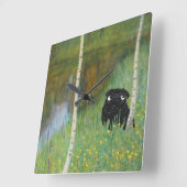 Schattigee hondenpug Gustav Klimt Forest Vierkante Klok (Hoek)