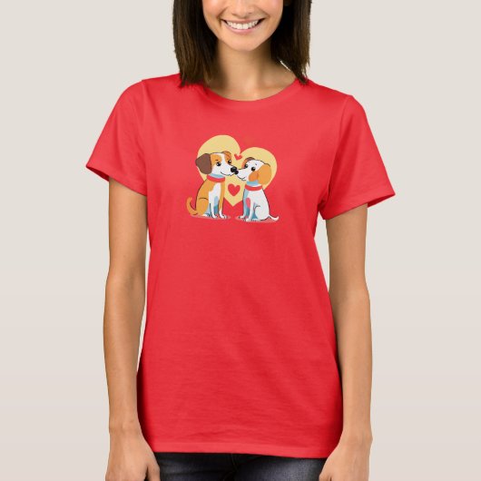 Schattigee hondenpuppy hart Valentijn Galentine’s  T-shirt (Voorkant)