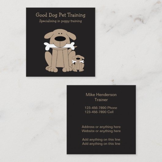 Schattigee hondentraining visitekaartjes (Voorkant / Achterkant)
