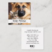 Schattigee hondenverzorger verzorgende service Cat Vierkante Visitekaartje (Voorkant / Achterkant)