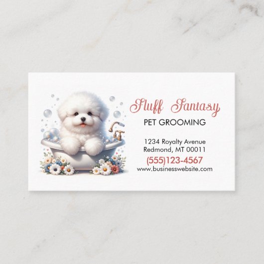Schattigee hondenverzorging bad service visitekaartje (Voorkant)