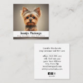 Schattigee hondenverzorging Dierenverzorging Vierkante Visitekaartje (Voorkant / Achterkant)