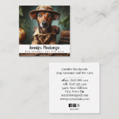 Schattigee hondenverzorging Dierenverzorging Vierkante Visitekaartje (Voorkant / Achterkant)