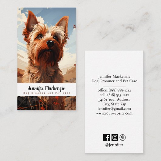 Schattigee hondenverzorging Dierenverzorging Visitekaartje (Voorkant / Achterkant)