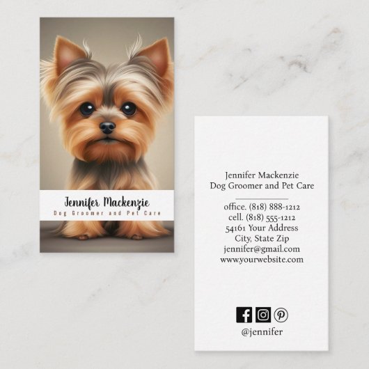 Schattigee hondenverzorging Dierenverzorging Visitekaartje (Voorkant / Achterkant)