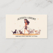 Schattigee hondenwandelaar huisdier sitter, puppy  visitekaartje (Voorkant)