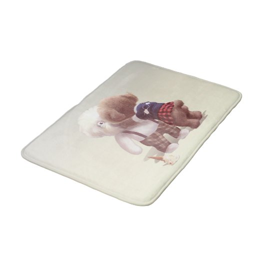 Schattigee hondjes knuffelen badmat (Gekanteld)