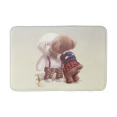 Schattigee hondjes knuffelen badmat (Voorkant)