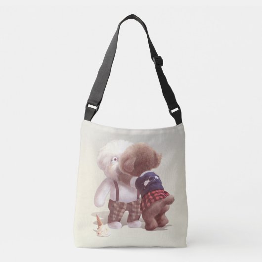 Schattigee hondjes knuffelen crossbody tas (Voorkant)