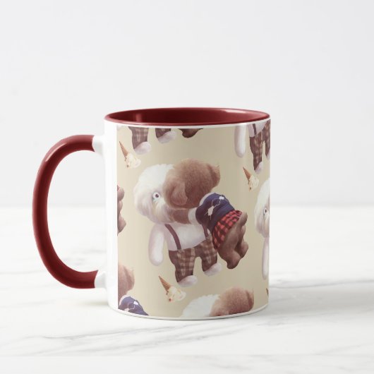 Schattigee hondjes knuffelen mok (Links)