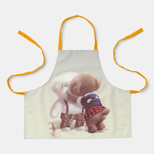 Schattigee hondjes knuffelen schort (Voorkant)