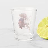 Schattigee hondjes knuffelen shot glas (Achterkant)