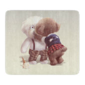 Schattigee hondjes knuffelen snijplank (Voorkant)